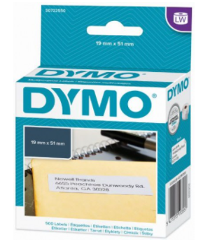 מדבקות למכשיר Dymo דיימו 51/19 מ”מ 1/500 (S0722550  DW 11335)