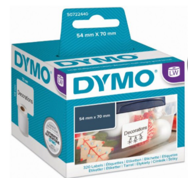 מדבקות למכשיר Dymo דיימו 70/54 מ”מ 1/320 (S0722440  DW 99015)