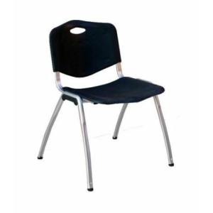 כיסא אורח תלמיד שלד כסוף פלסטיק עמיד – דגם ויק – צבעים כחול ולבן