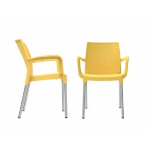 כיסא אורח אלומיניום פלסטיק עמיד + ידיות – דגם אלגנט סופר