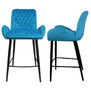 כיסא בר – דגם לאופרדו – בד קטיפה – טורקיז