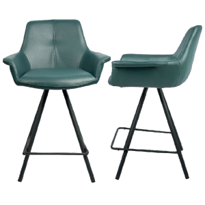 כיסא בר – דגם נובה – דמוי עור – ירוק כהה