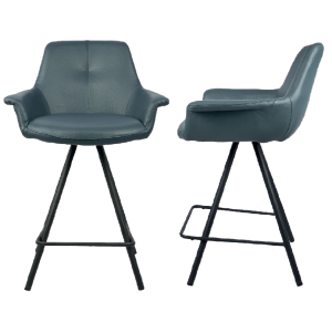 כיסא בר – דגם נובה – דמוי עור – כחול כהה
