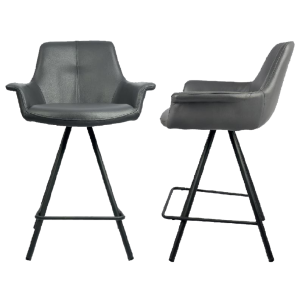 כיסא בר – דגם נובה – דמוי עור – שחור