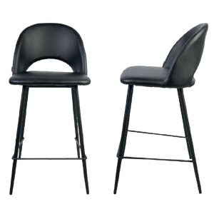 כיסא בר – דגם עילאי – דמוי עור – שחור