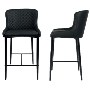כיסא בר – דגם פרדייס – דמוי עור – שחור