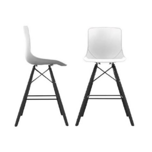 כיסא בר – דגם מאיה – פלסטיק – רגל עץ שחור – צבעים שונים