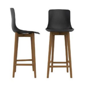 כיסא בר – דגם מאיה פלוס – פלסטיק – רגל עץ טבעי – צבעים שונים