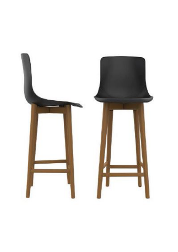 כיסא בר – דגם מאיה פלוס – פלסטיק – רגל עץ טבעי – צבעים שונים