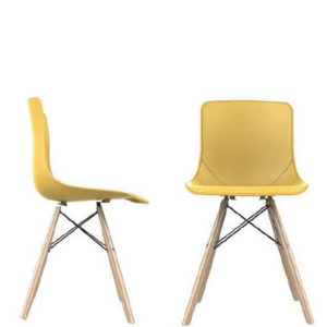 כיסא אורח – דגם מאיה – פלסטיק – רגל עץ טבעי – צבעים שונים