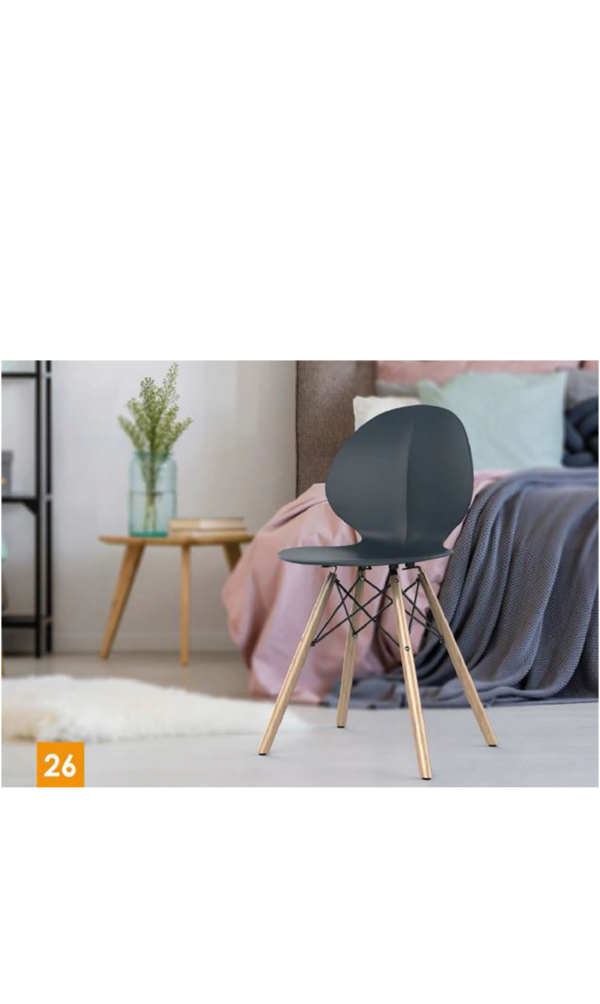 כיסא אורח – דגם מאיה – פלסטיק – רגל עץ טבעי – צבעים שונים