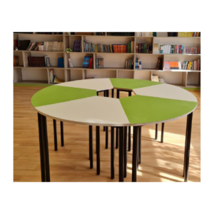 שולחן תלמיד בית ספר – דגם טרפז מעוגל יחיד